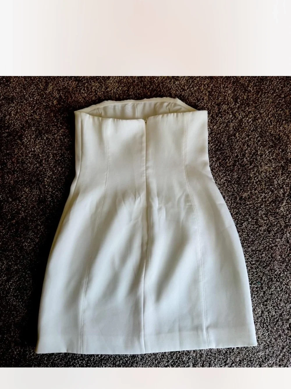 Meshki Size Small Strapless White Bodycon Mini Dress - Picture 3 of 4